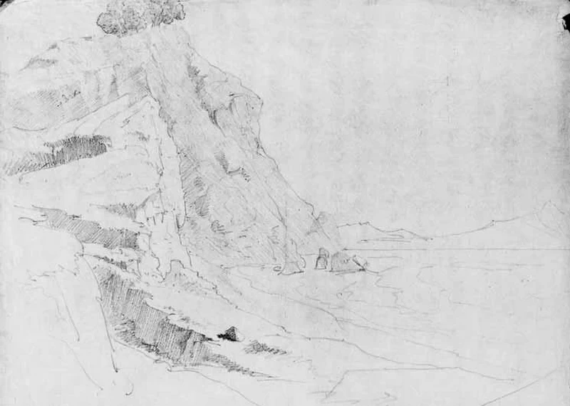 Luigi Basiletti-93-Scogli in riva al mare